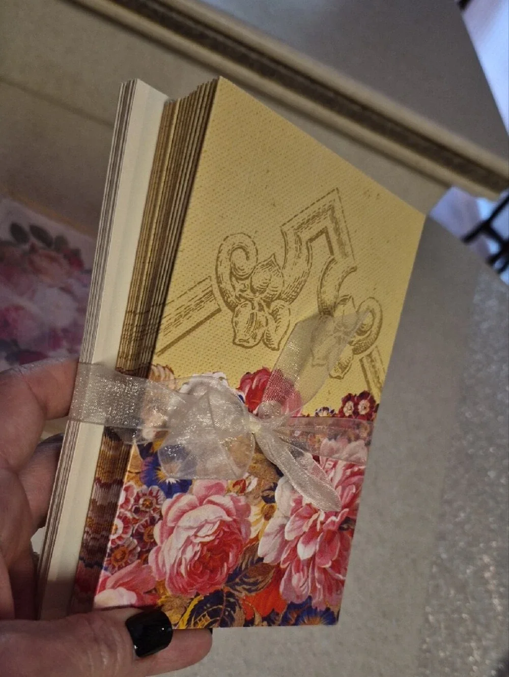 Vintage Botanical Wooden Stationery Box Set • Rose Holosericea